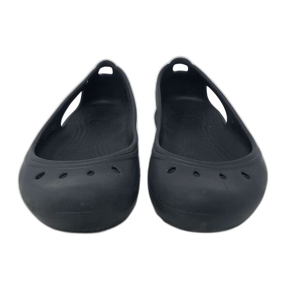 Crocs Kadee Ballet Flats Women's Size 10 Black Slip On Comfort Shoes Cut Outs - Picture 2 of 10